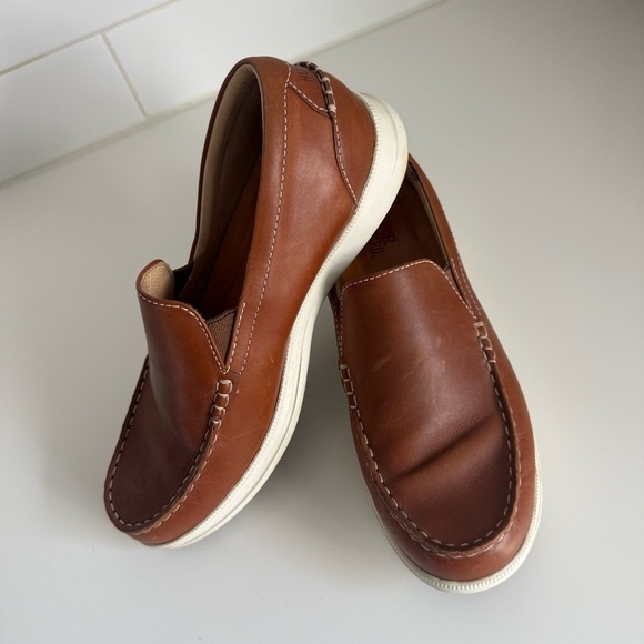 Samuel Hubbard Brown Leather Slip On Loafers Men’s Size 10 Made in Portugal
